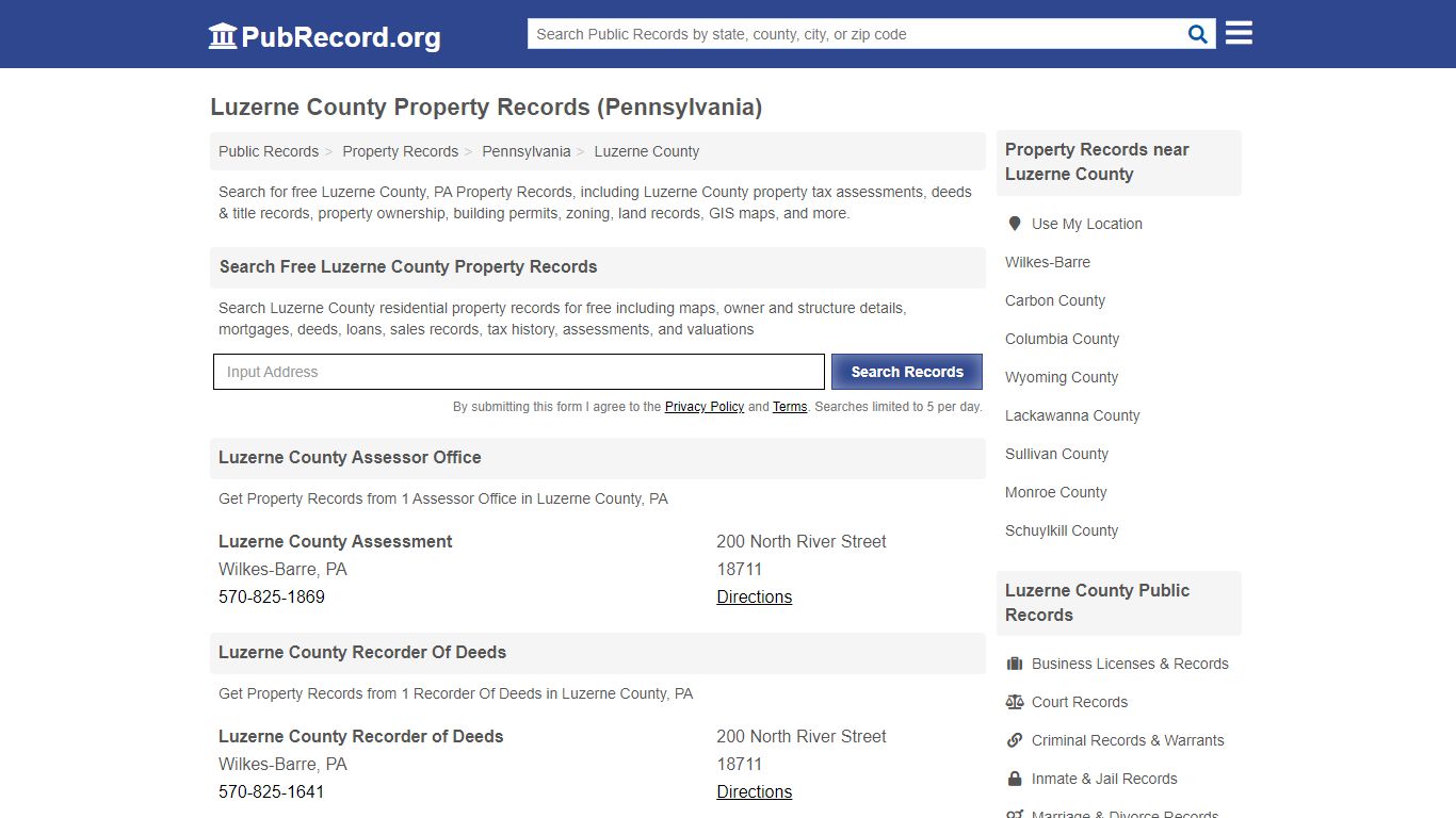 Free Luzerne County Property Records (Pennsylvania ...